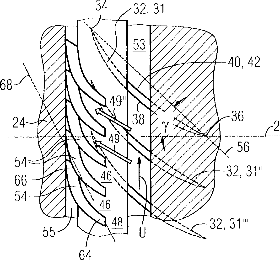 Annular flow duct for a turbomachine through which a main flow can flow in the axial direction