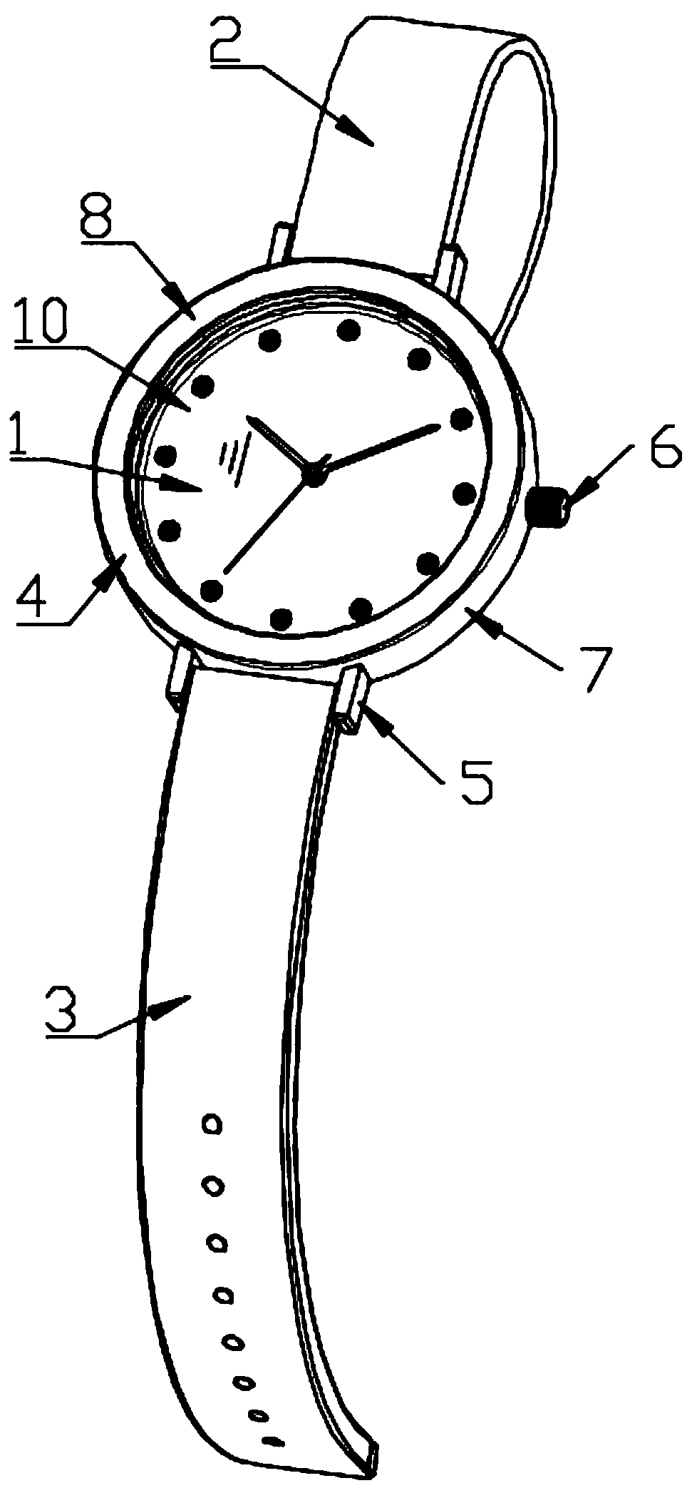 Novel watch with buffering and anti-falling functions