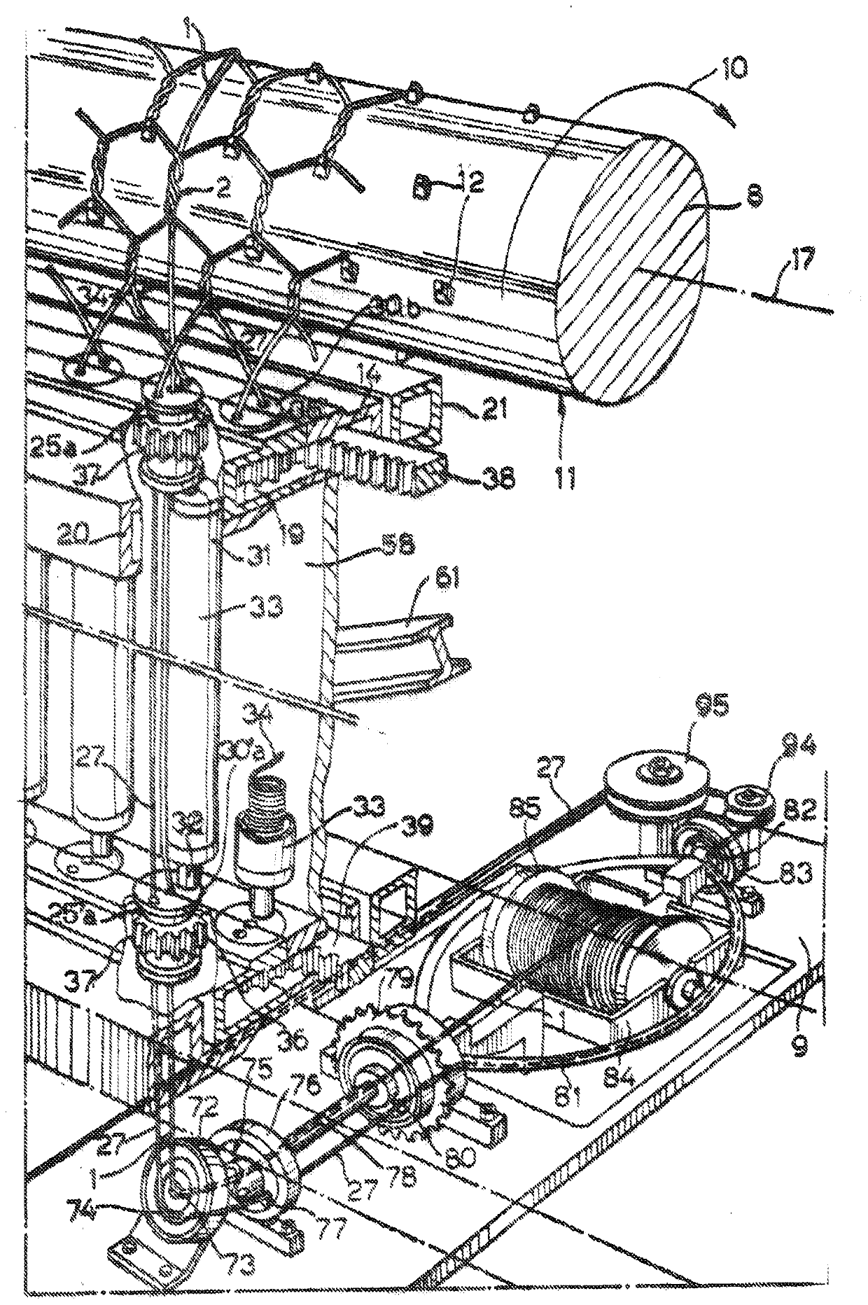 Machine and method for manufacturing reinforced net and reinforced net