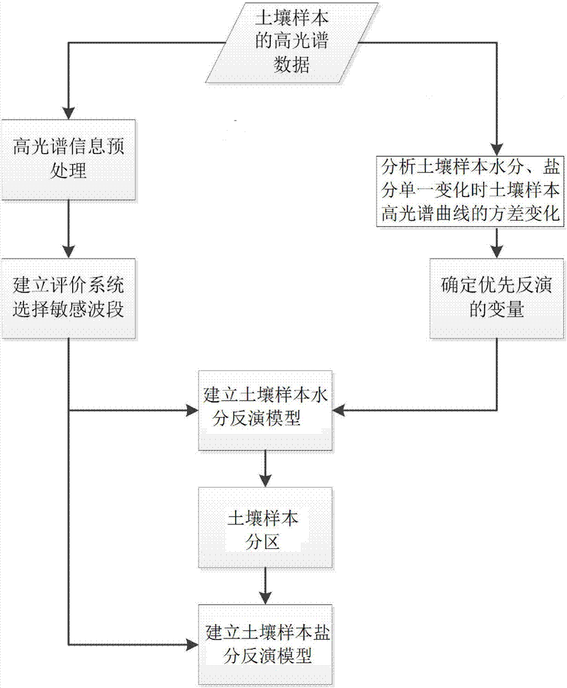 Soil moisture and salt information combined extraction method based on hyperspectral data