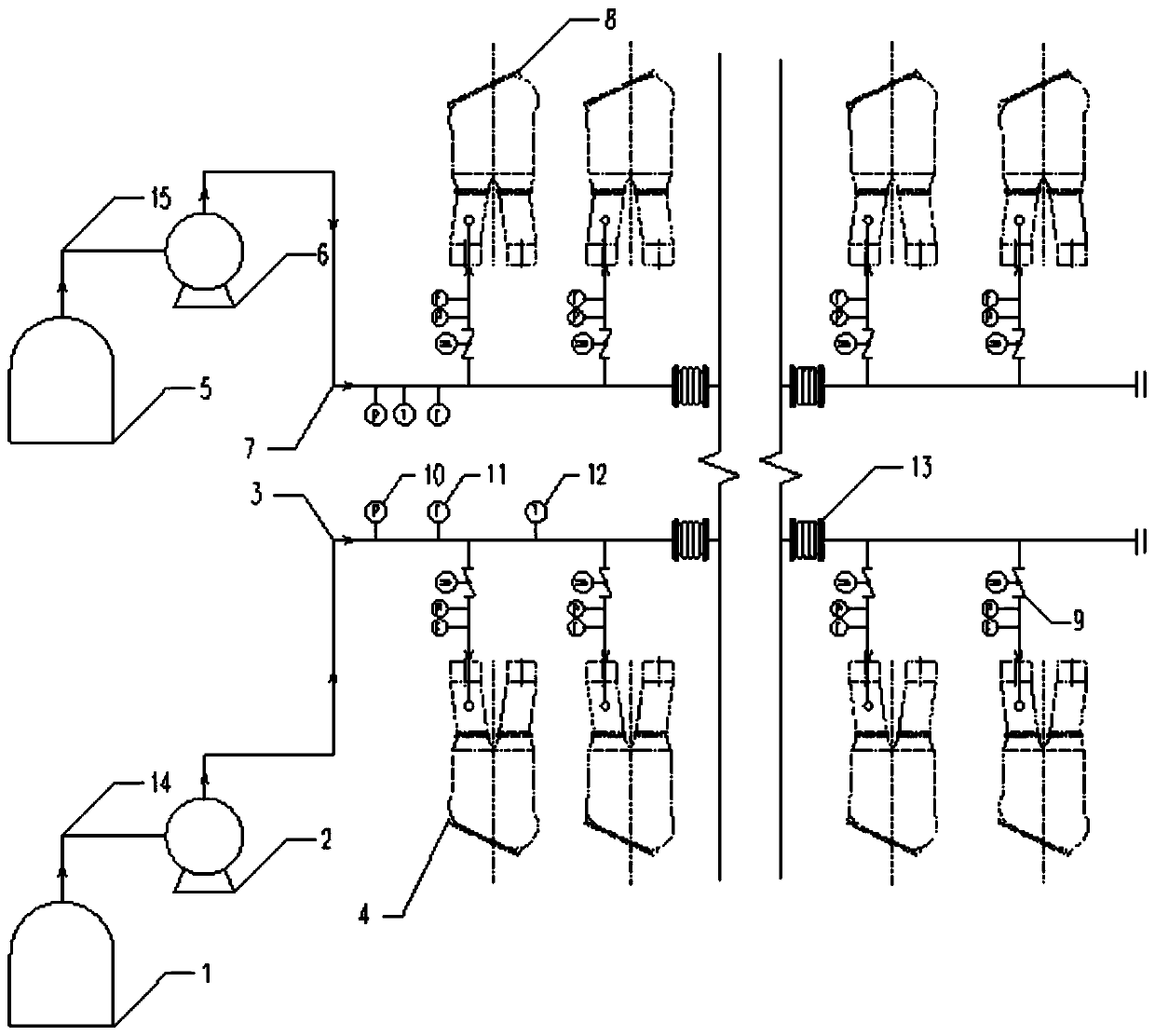 Flue gas redistribution system and flue gas redistribution method of coke oven