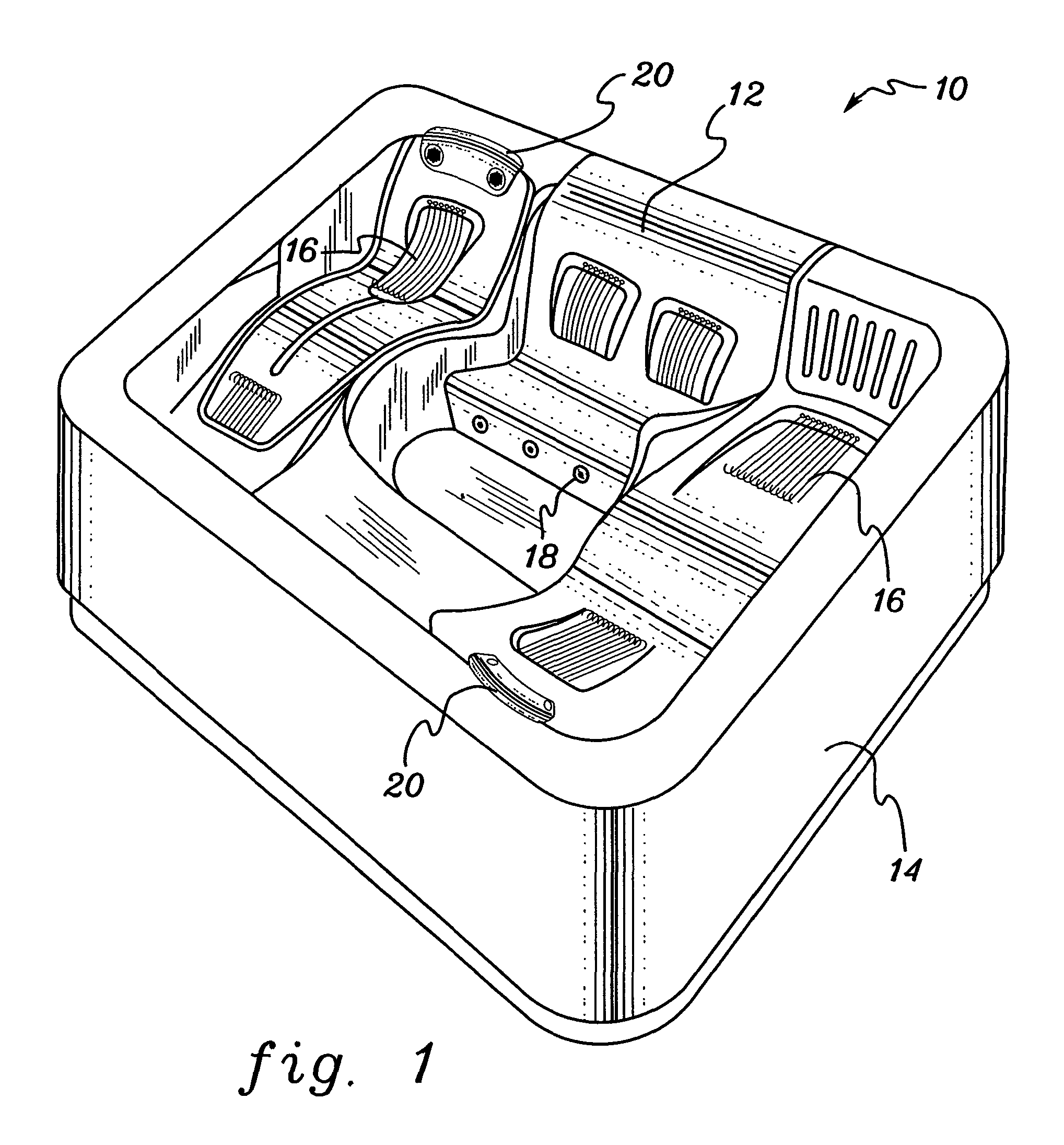 Sound system and a head rest for a spa and a spa having a sound system