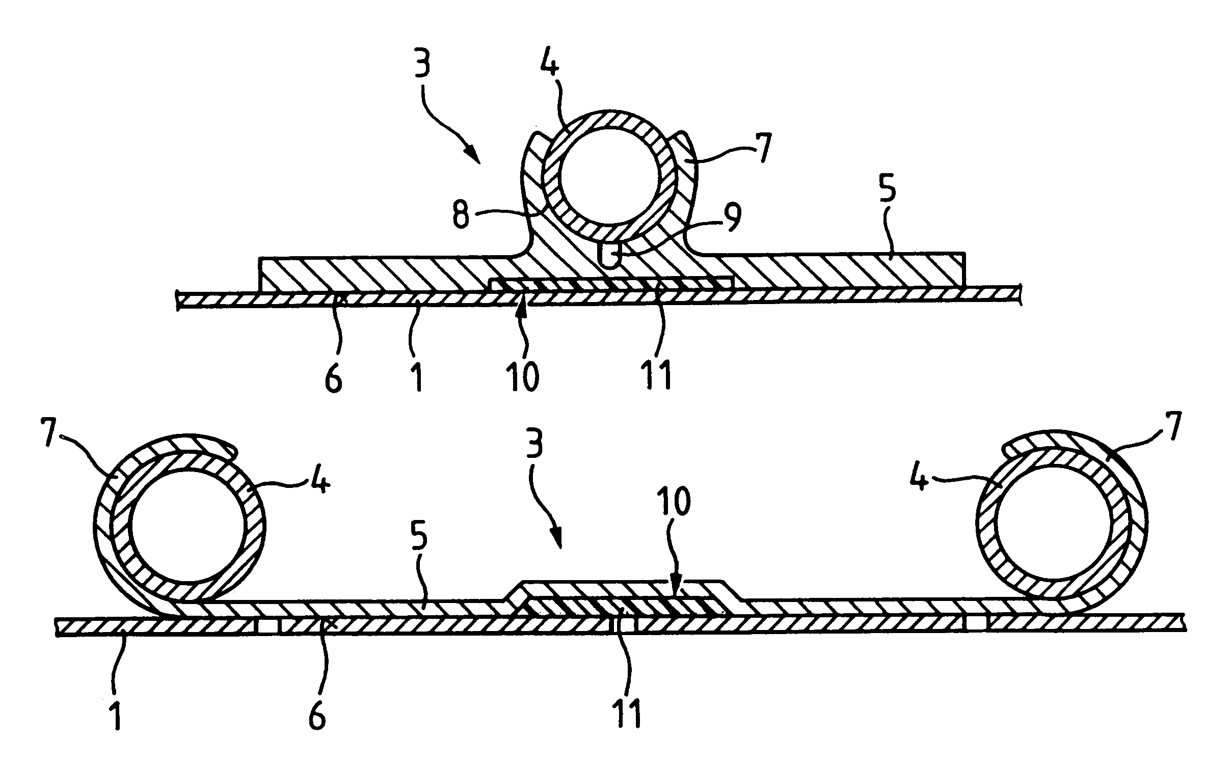 Contact element and ceiling element for a heating and cooling ceiling