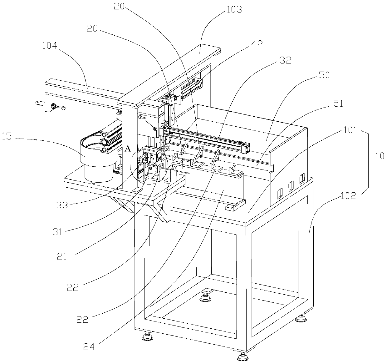 Equipment for sleeving lantern ring on tube body