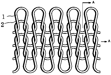 Air layer knitted fabric plaiting double-layer knitting method and plaited fabric structure thereof