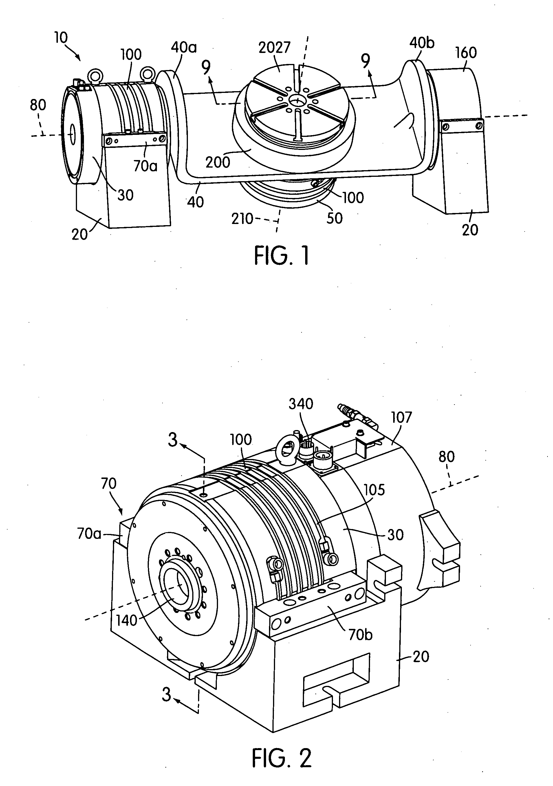 Rotary table with frameless motor