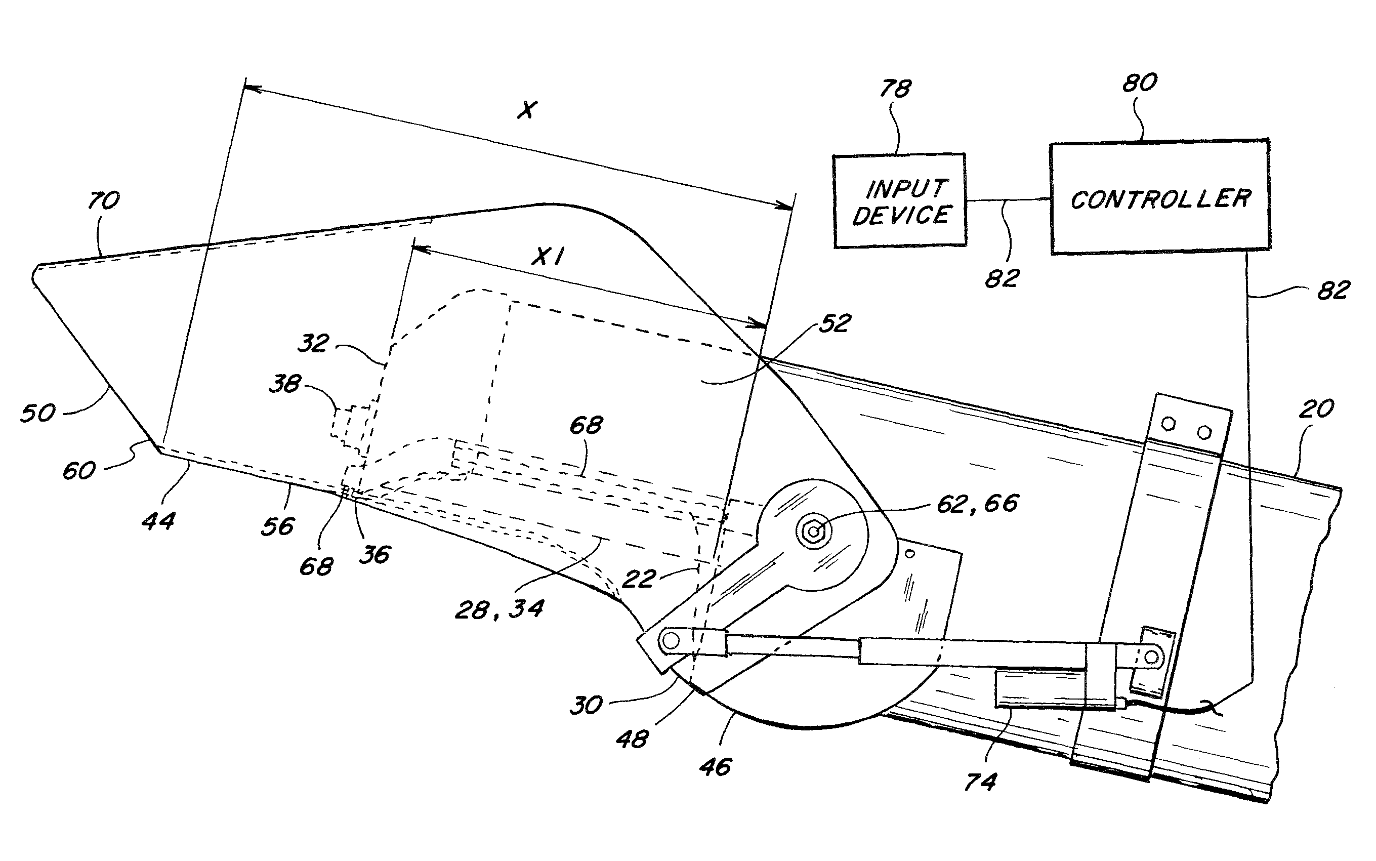 Grain unloading conveyor with directable spout and closure apparatus and system