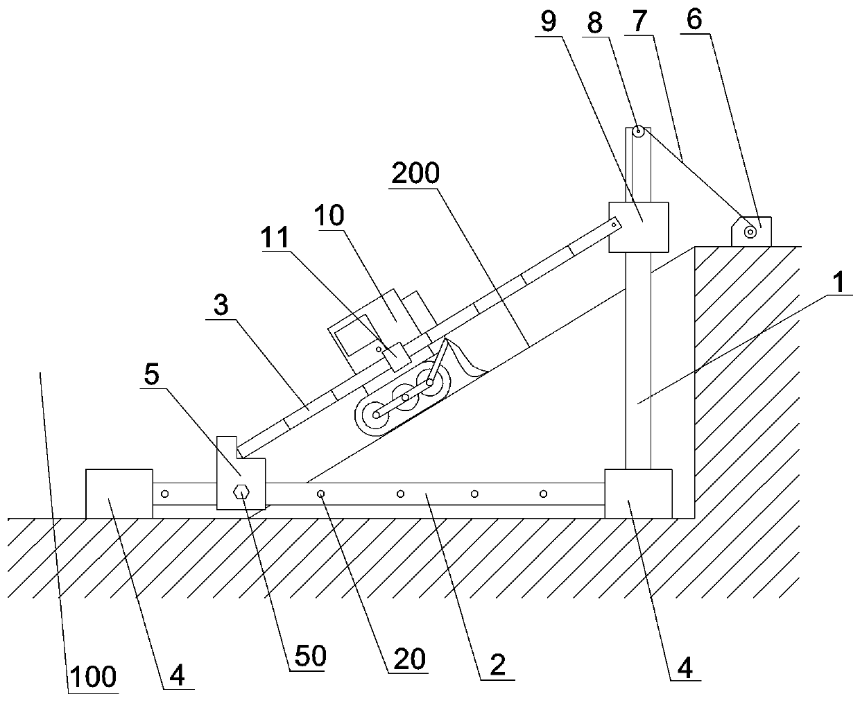 Foundation pit soil moving-out device