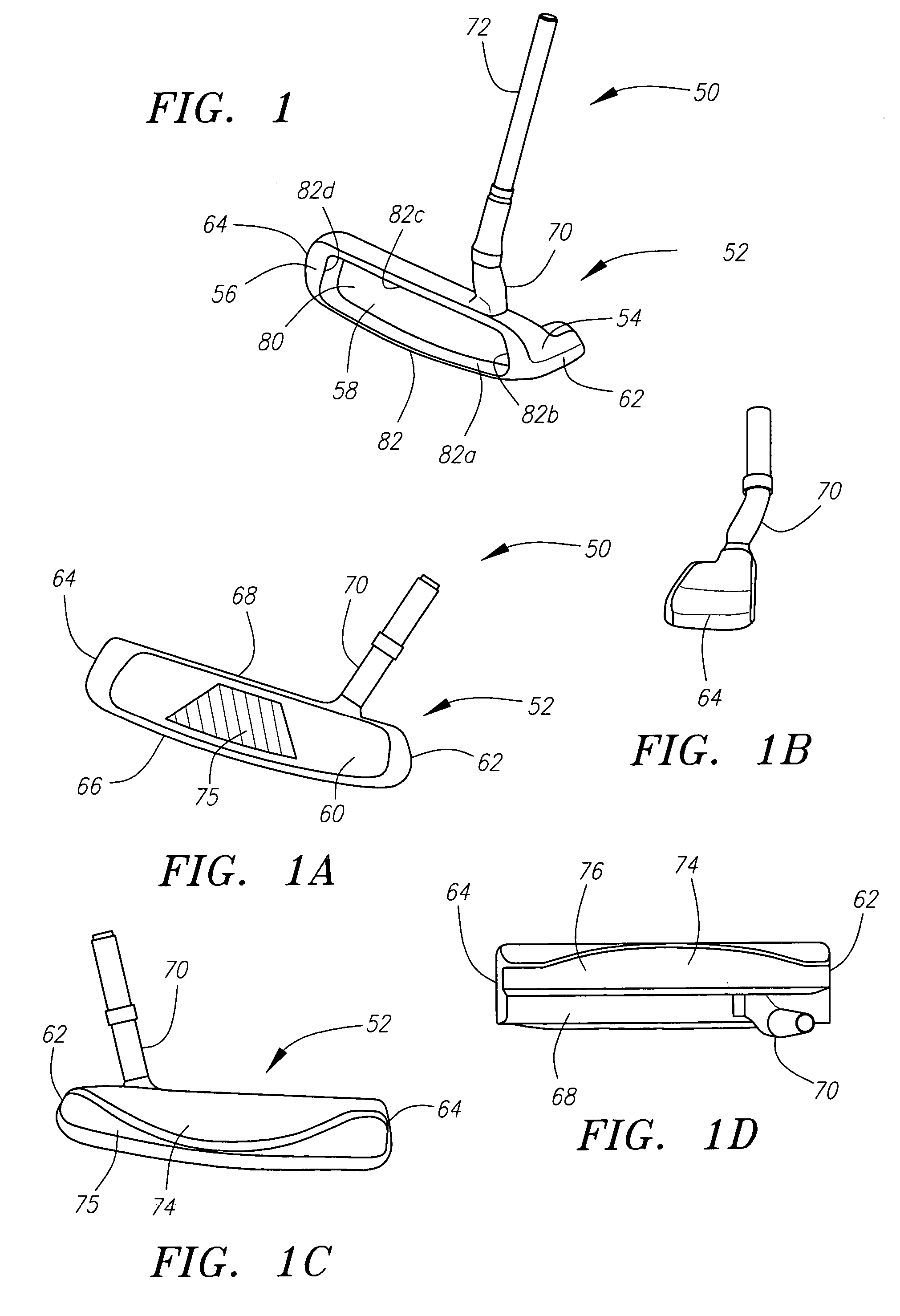 Putter-type golf club head with an insert