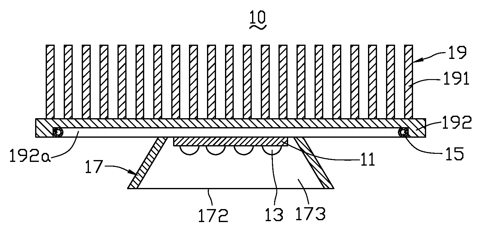 LED lamp cooling apparatus with pulsating heat pipe