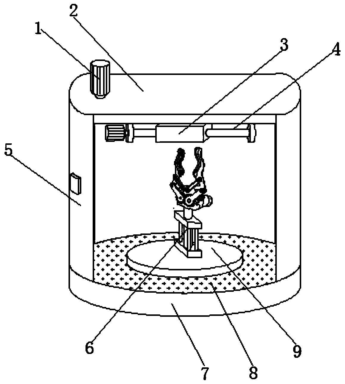 Uniform paint spraying device for spraying paint to lifting hook