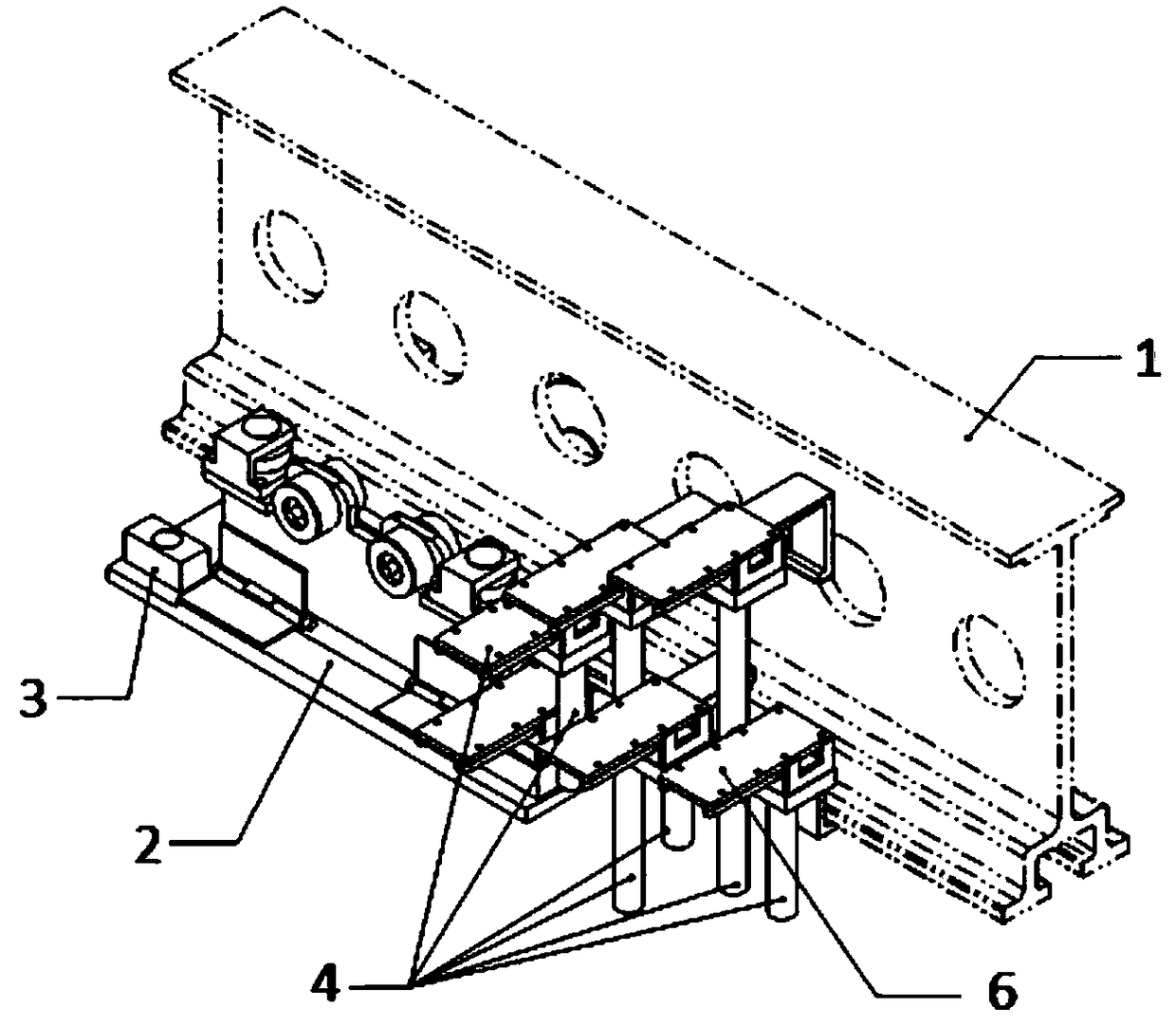 Device and method used for automatic nondestructive test of painted crossbeams