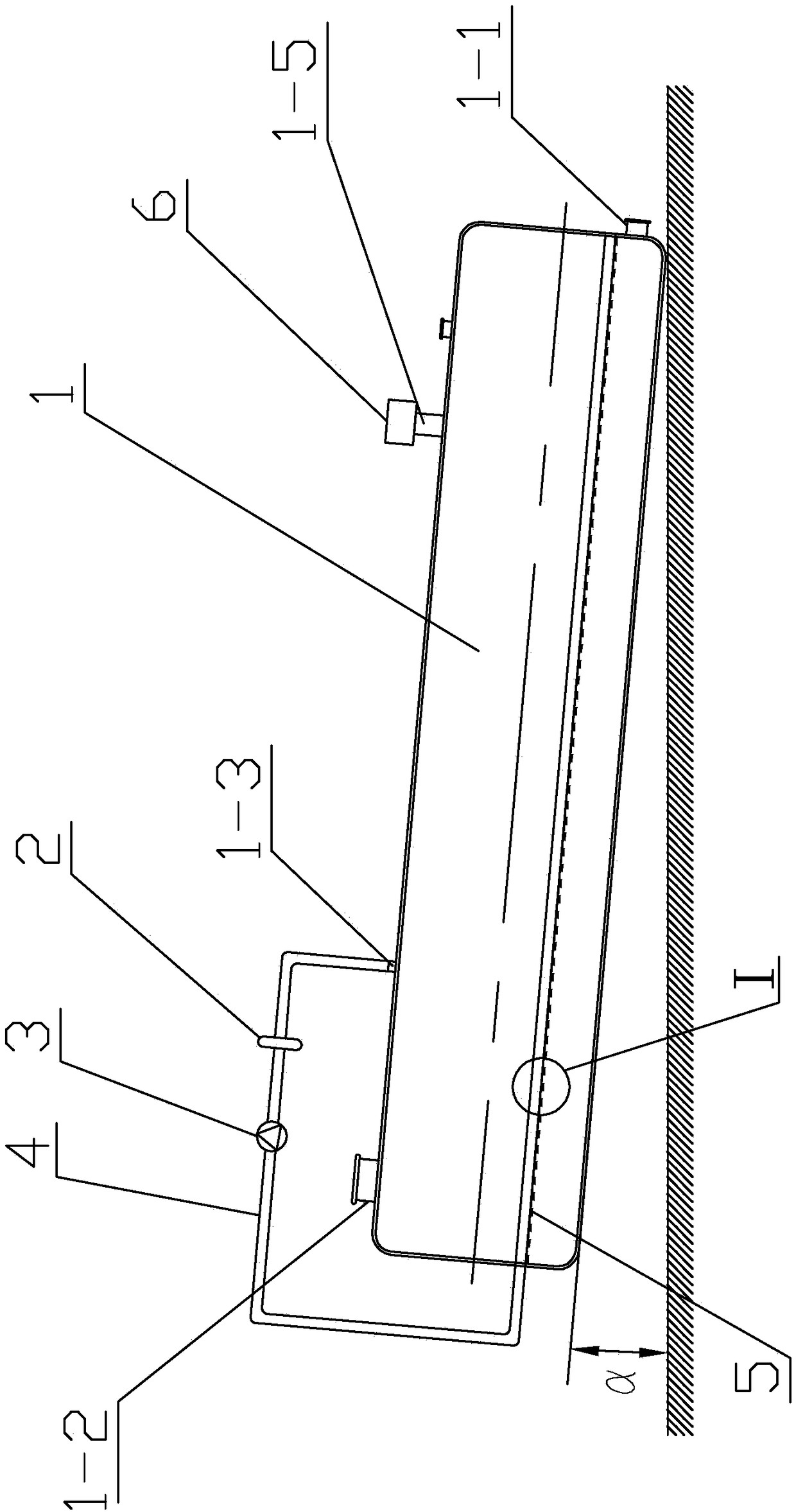 Gas circulating and stirring plug-flow type anaerobic fermentation reaction device