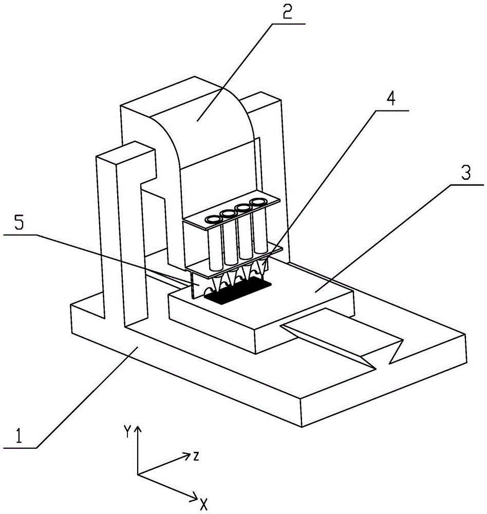 A fluorescent glue conformal scraping device and scraping method for LED filament