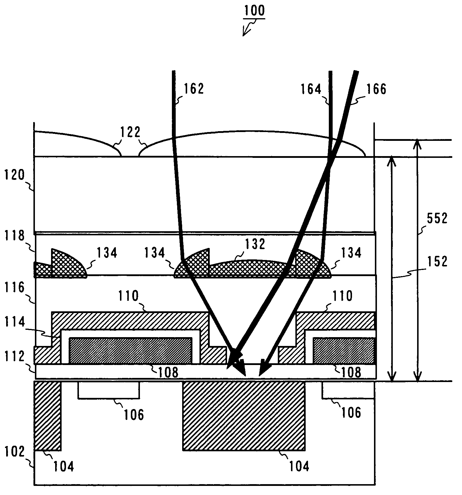 Solid state imaging device including annular and center lens in contact with each other