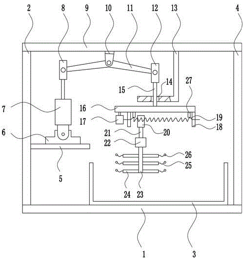 Efficient stirring and mixing device for raw materials of ceramic production process