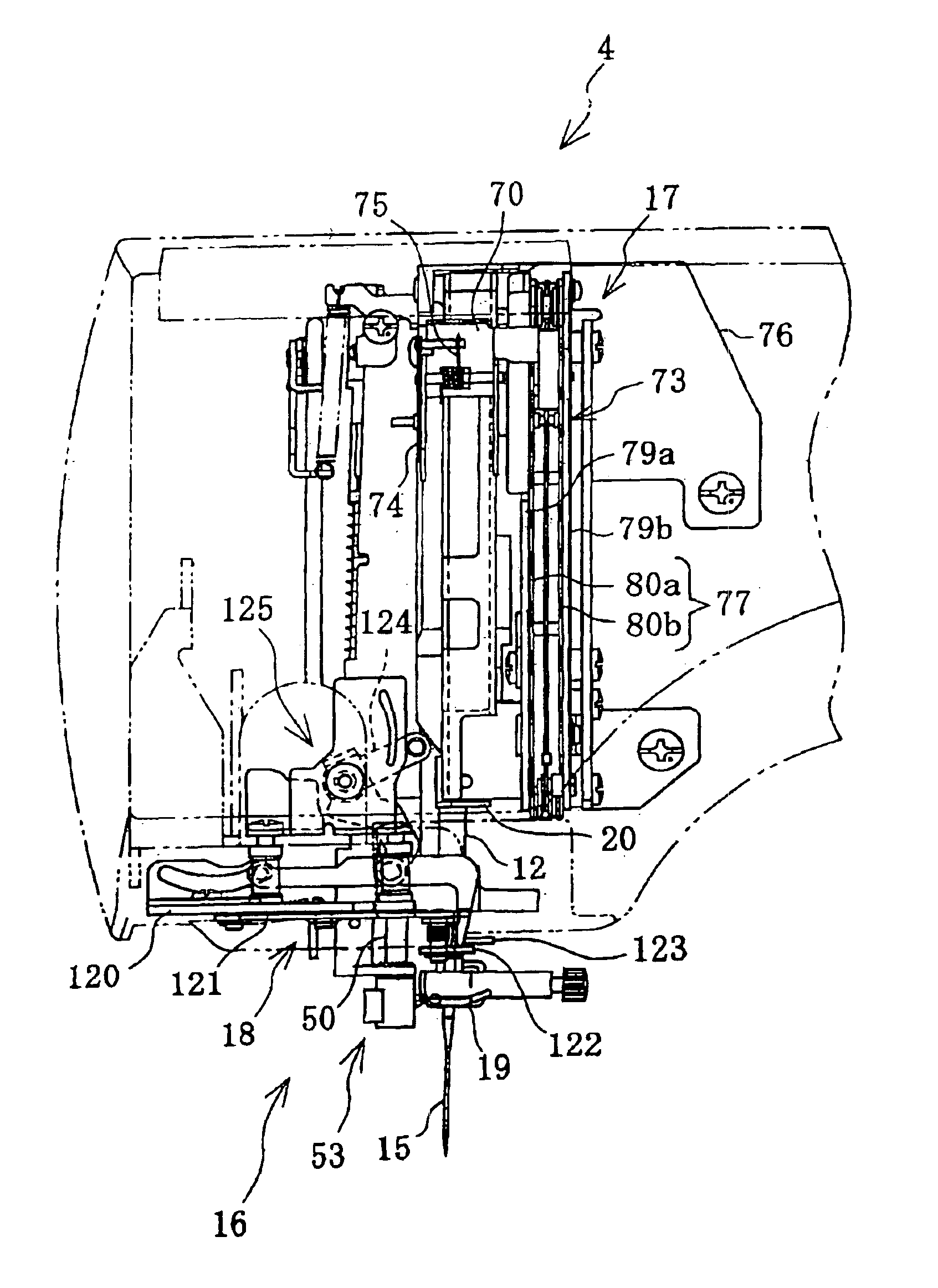 Thread holding mechanism and sewing machine provided therewith