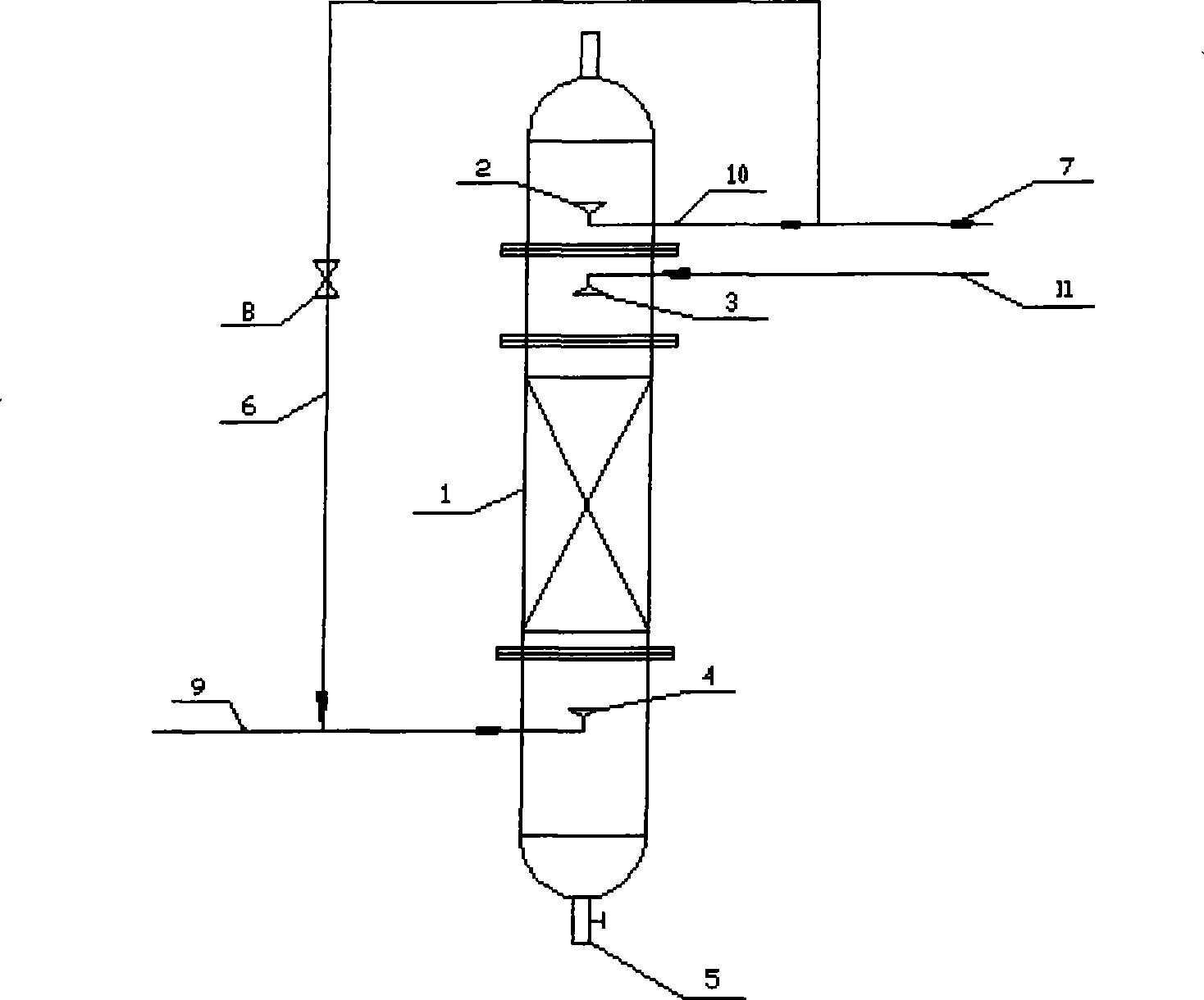 Product reflux extraction column