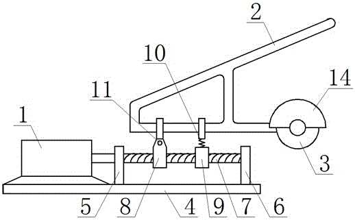 Grinding wheel cutting machine capable of realizing forwarding cutting