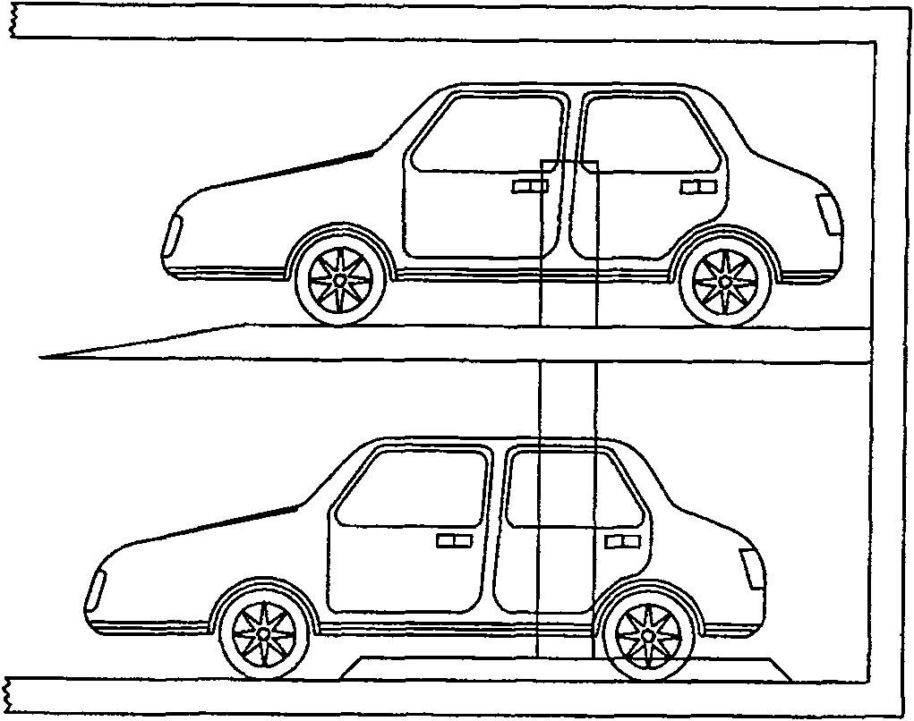 Double-layer separated in-and-out stereo garage