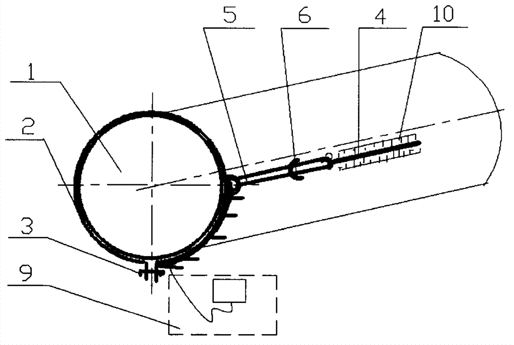 Online monitoring device for structural damage of high temperature pressure pipeline