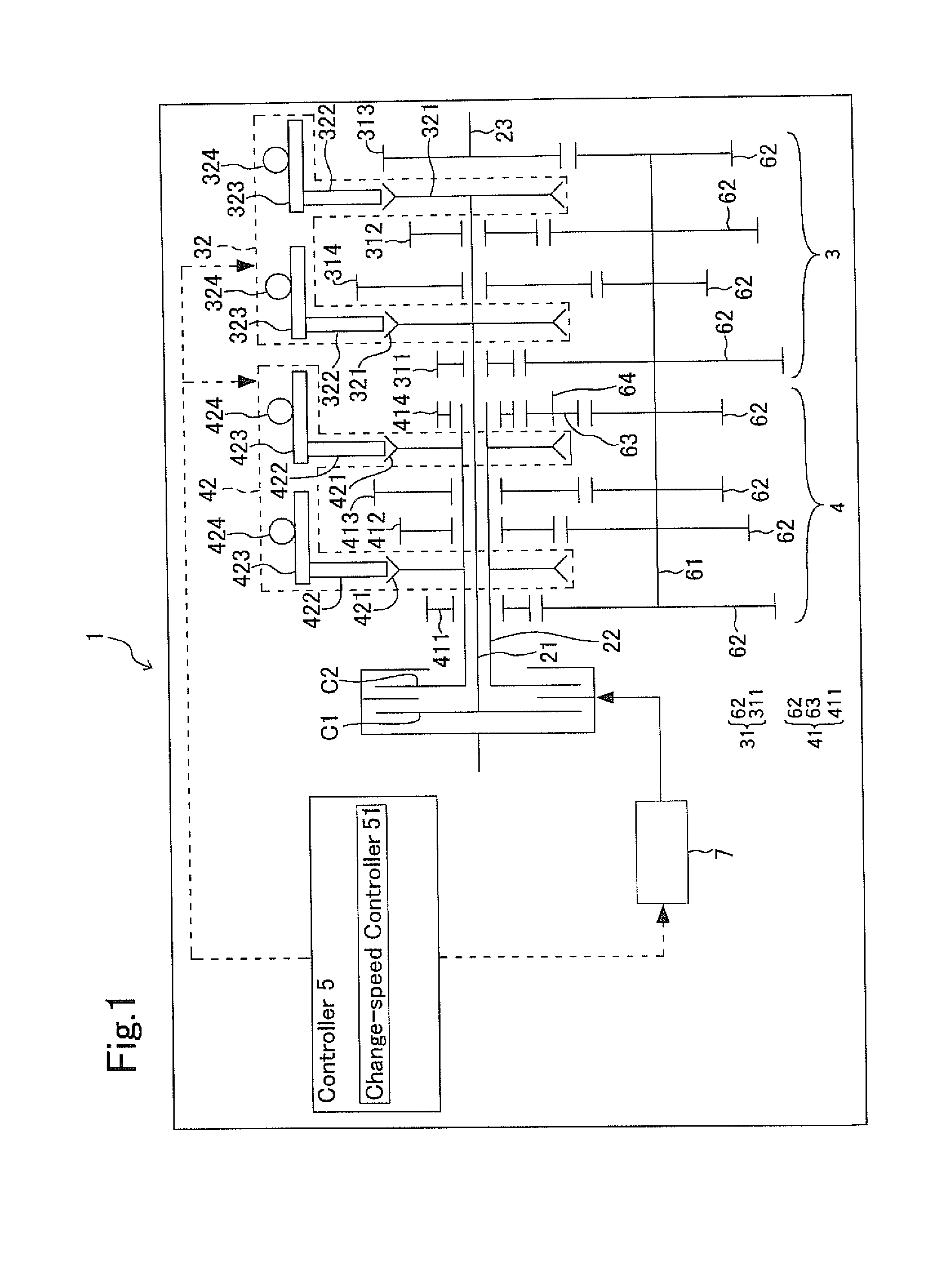 Transmission and method of shift control for transmission