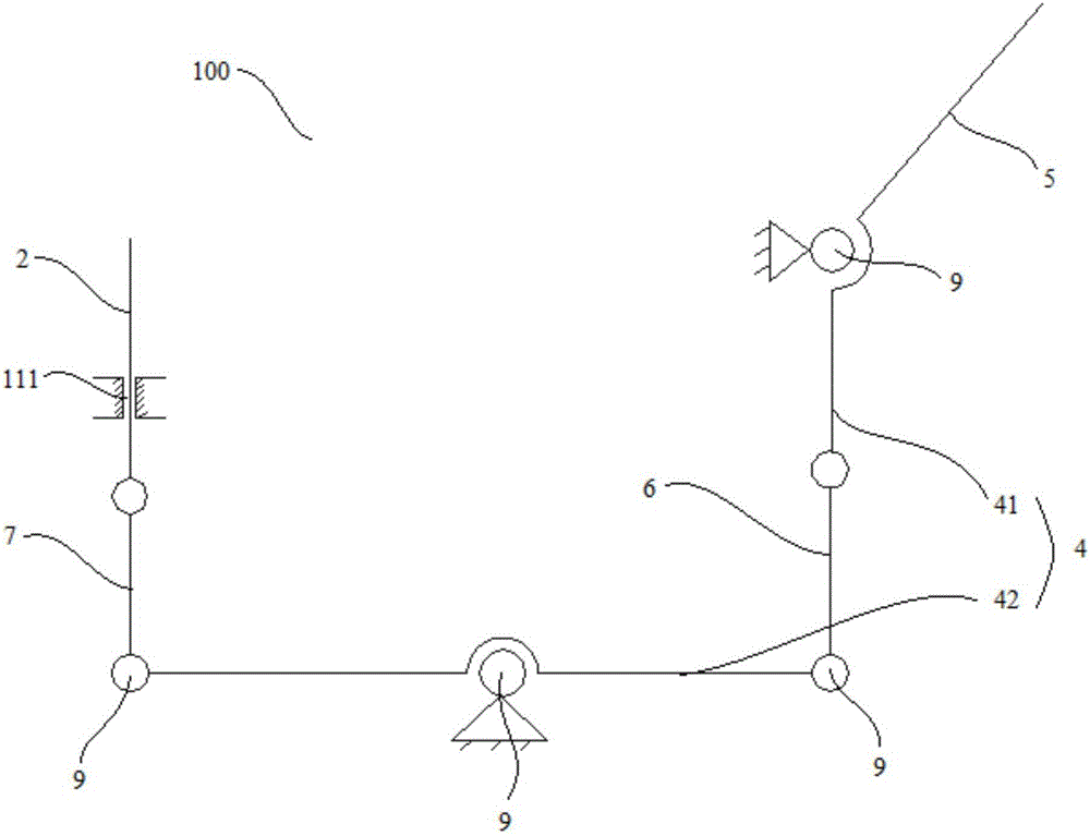 Manual force transferring mechanism for clamp