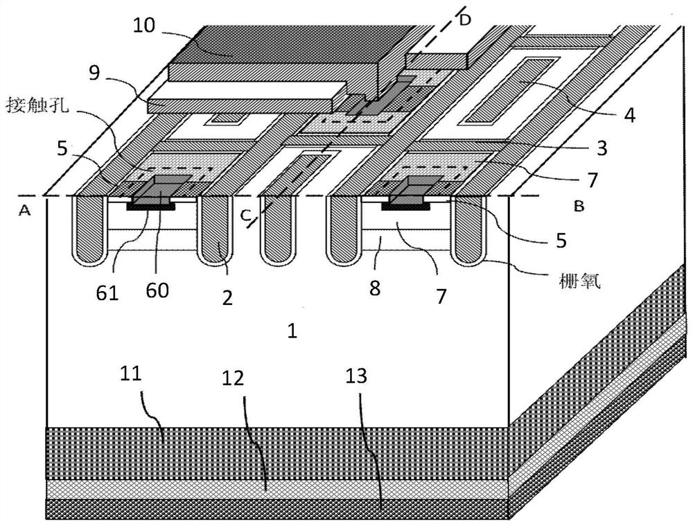 A trench igbt chip