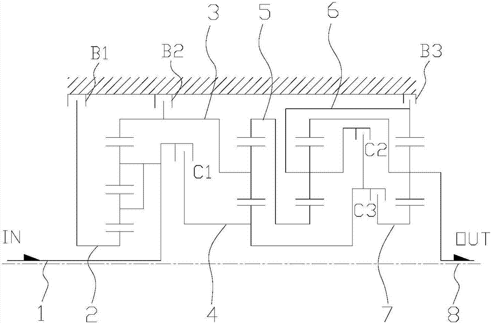 An automatic transmission and its planetary gear train