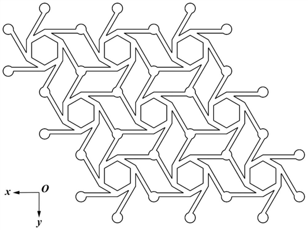 Chiral auxetic metamaterial structure with compression-shear coupling properties and its preparation method