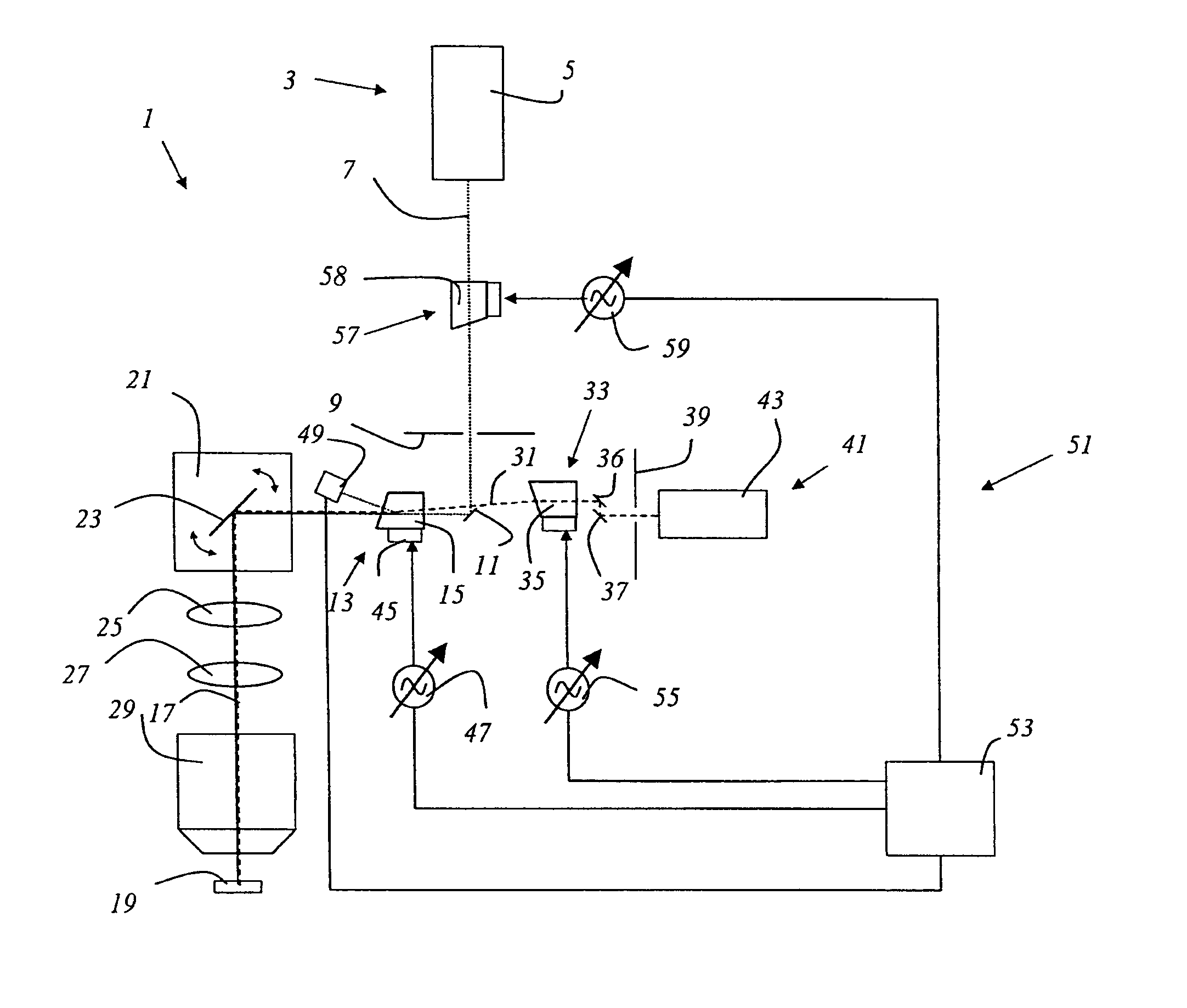 Scanning microscope having an acoustooptical component