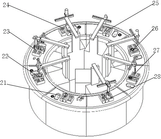 Assembling device and assembling method of rotary fan cover