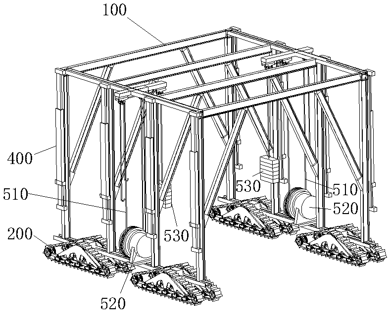 Telescopic-adjustable tunnel trolley and working method thereof