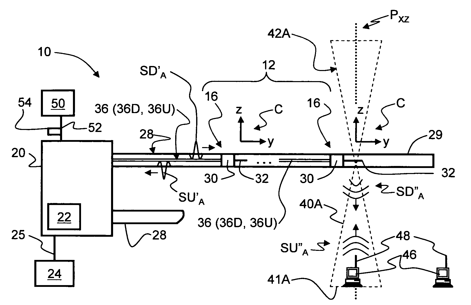 Redundant transponder array for a radio-over-fiber optical fiber cable