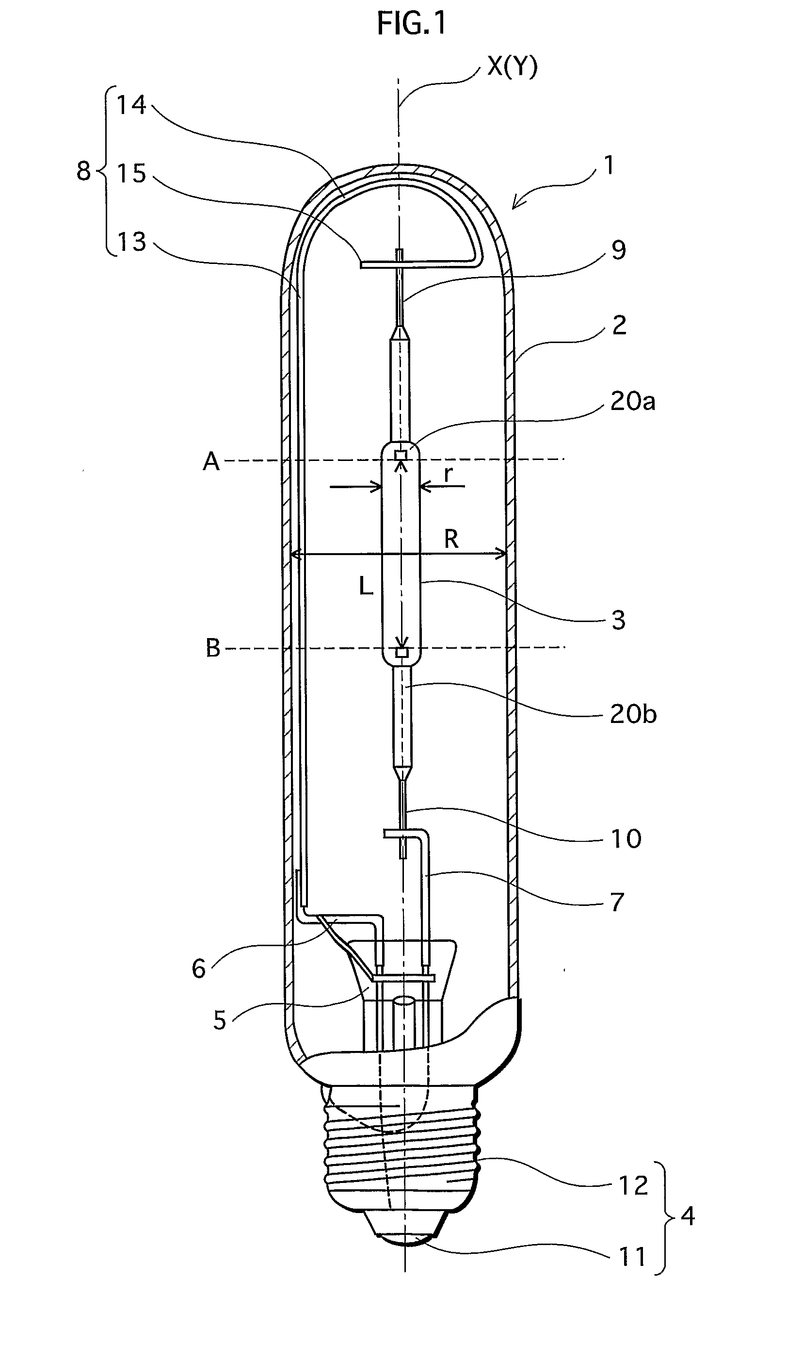 Metal halide lamp and luminaire using the same