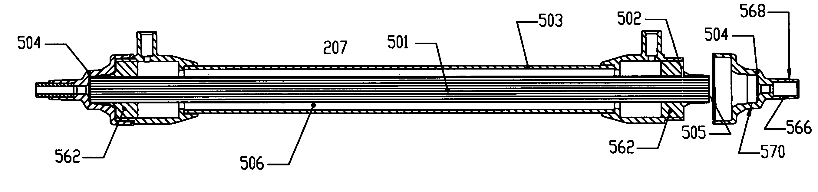 Hollow fiber filter for extracorporeal blood circuit