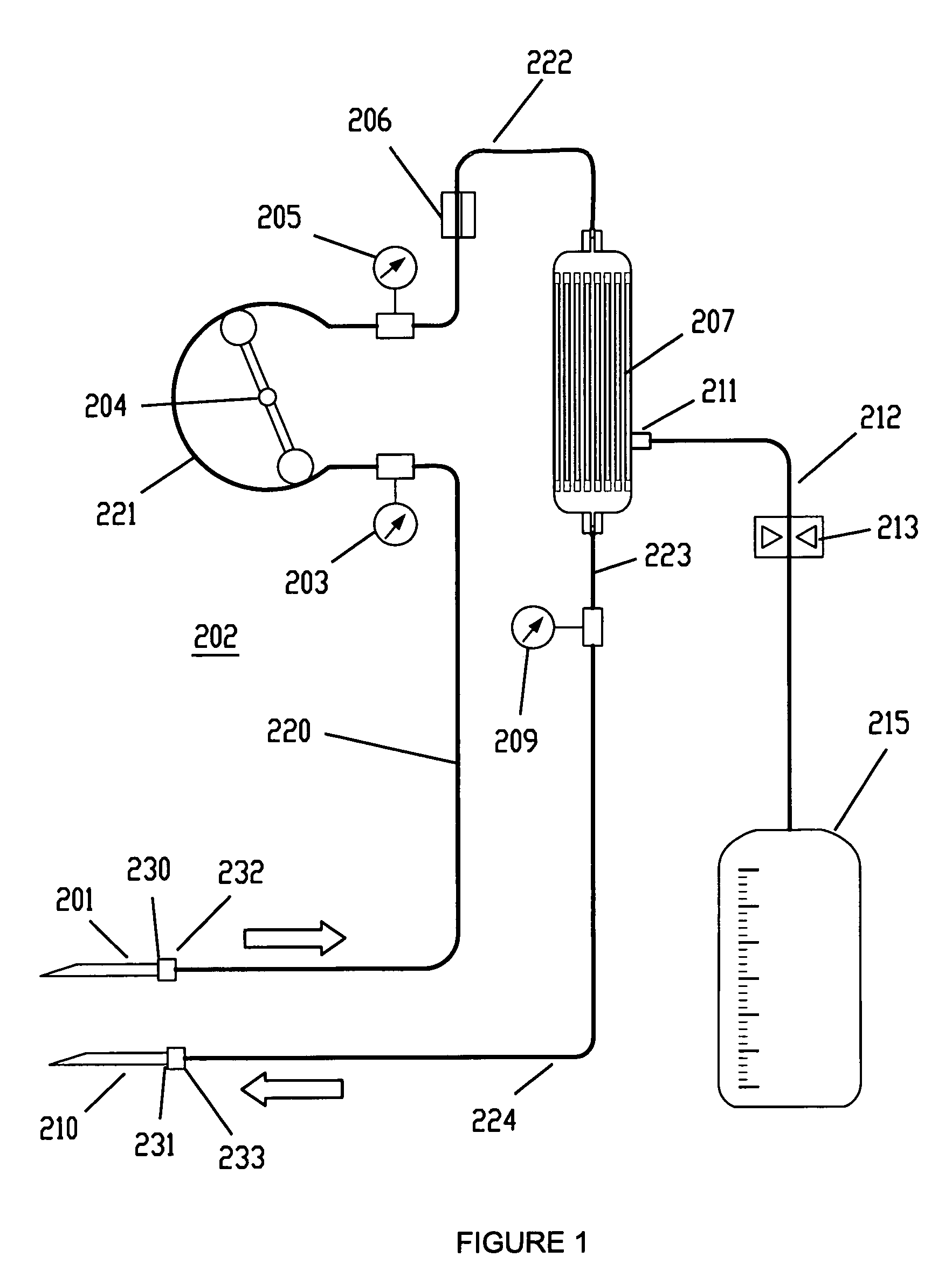 Hollow fiber filter for extracorporeal blood circuit