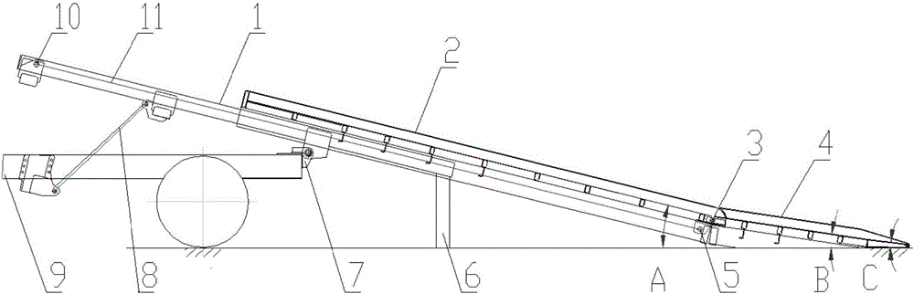 Three-stage platform carrying structure of wrecker