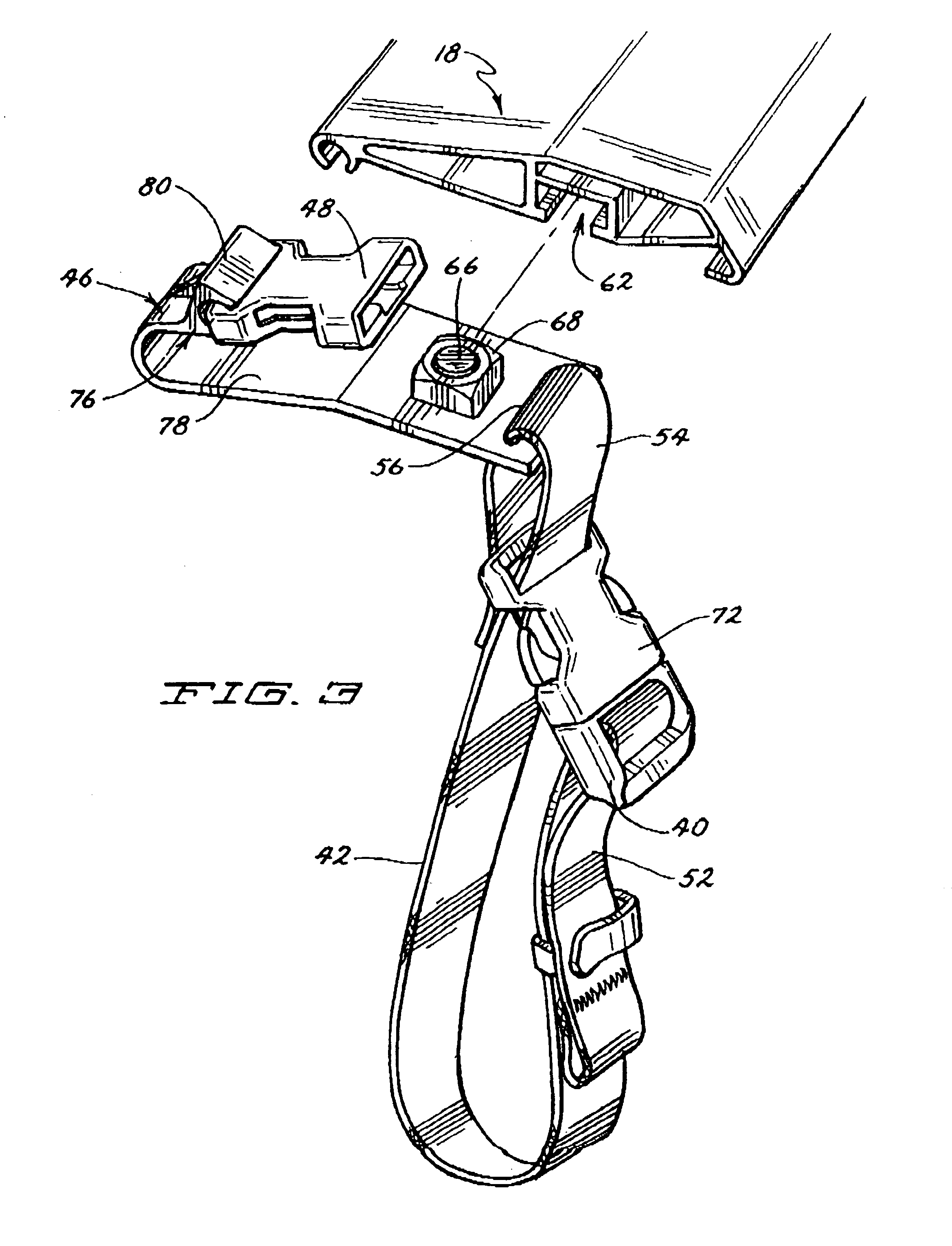 Strap bracket for soft roll-up covers