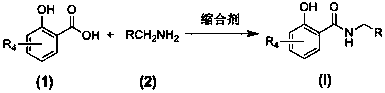 Salicylamide compound preparation method and application thereof