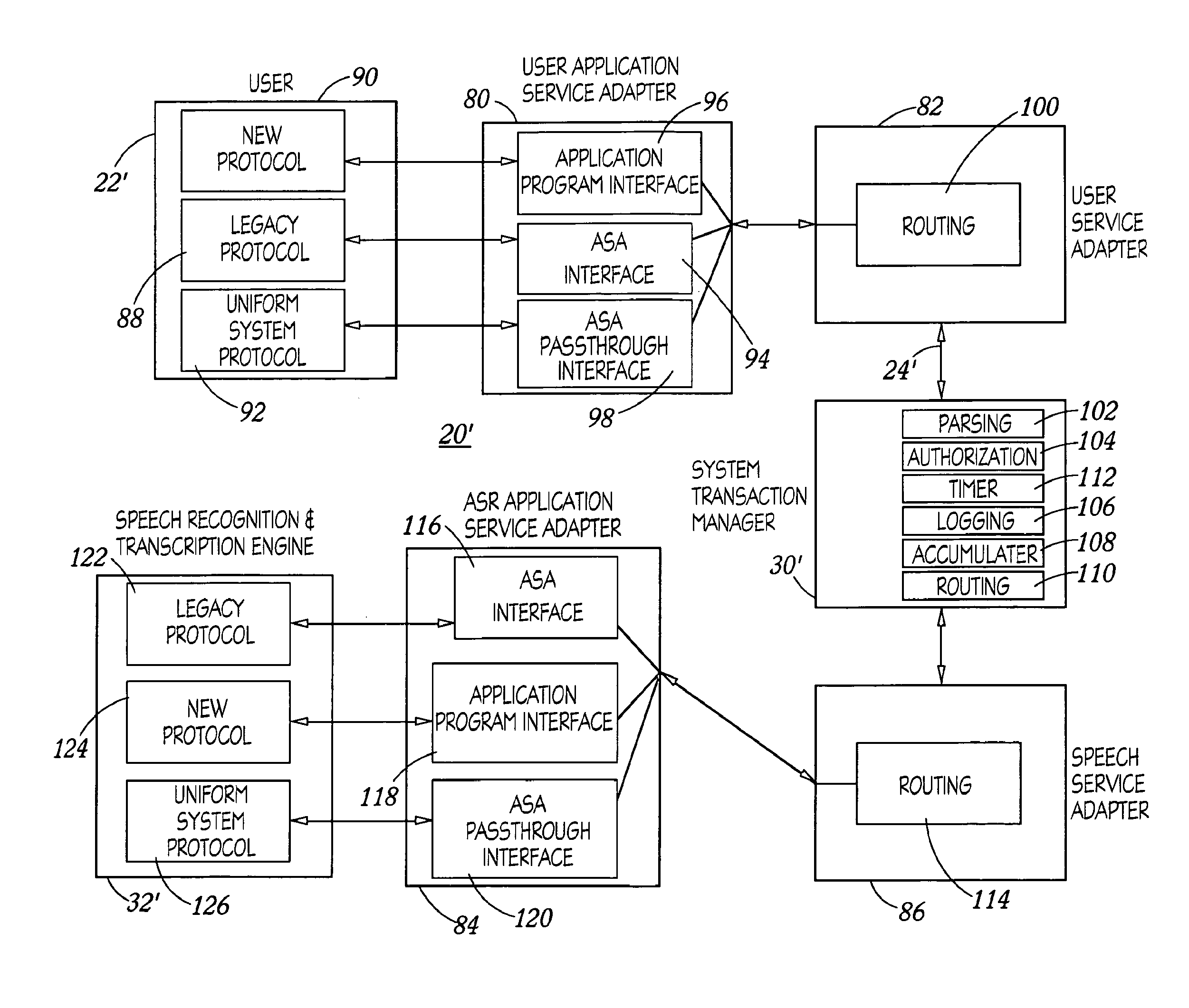 Speech recognition and transcription among users having heterogeneous protocols