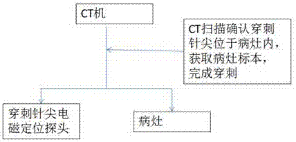 Lung biopsy method under virtual location CT guidance