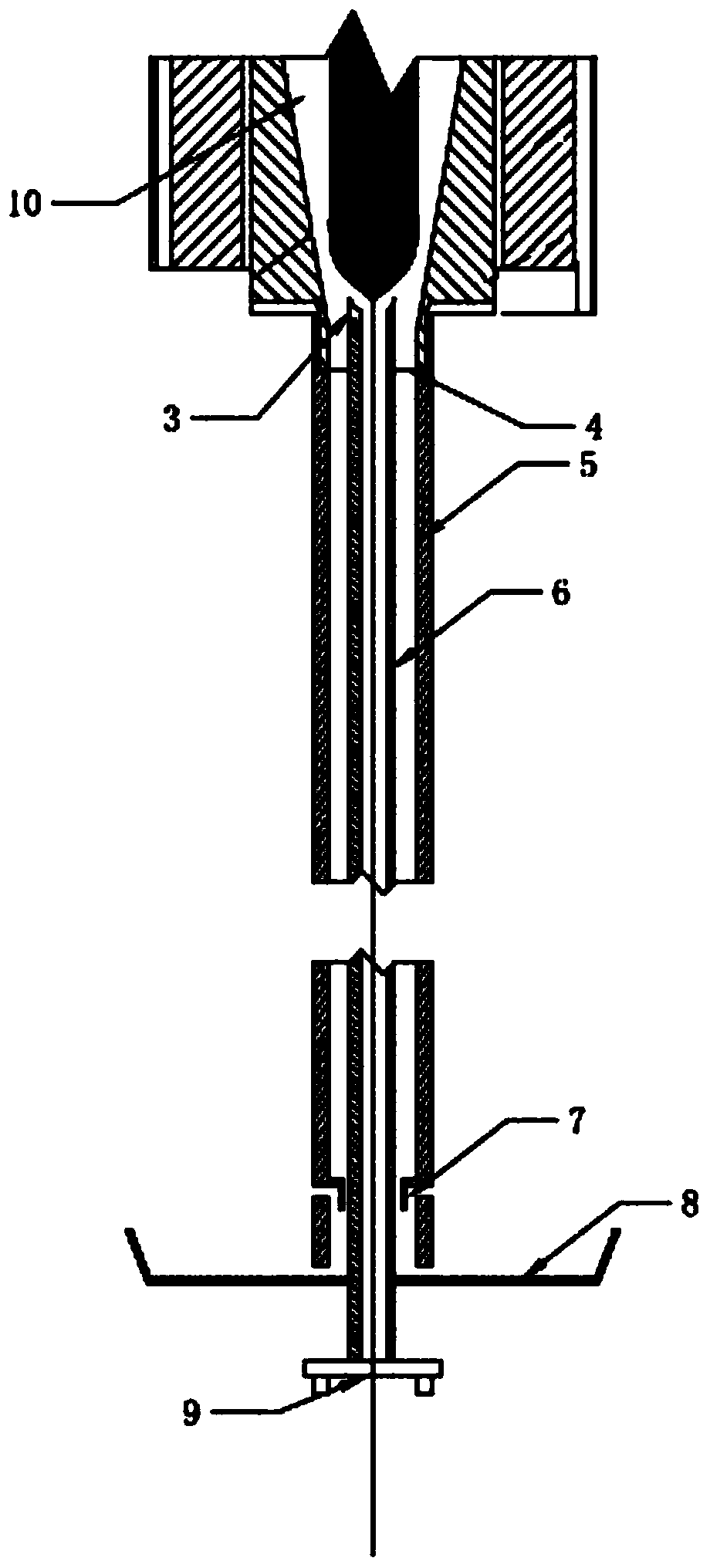 Double-layer annealing extension tube for high-speed optical fiber drawing