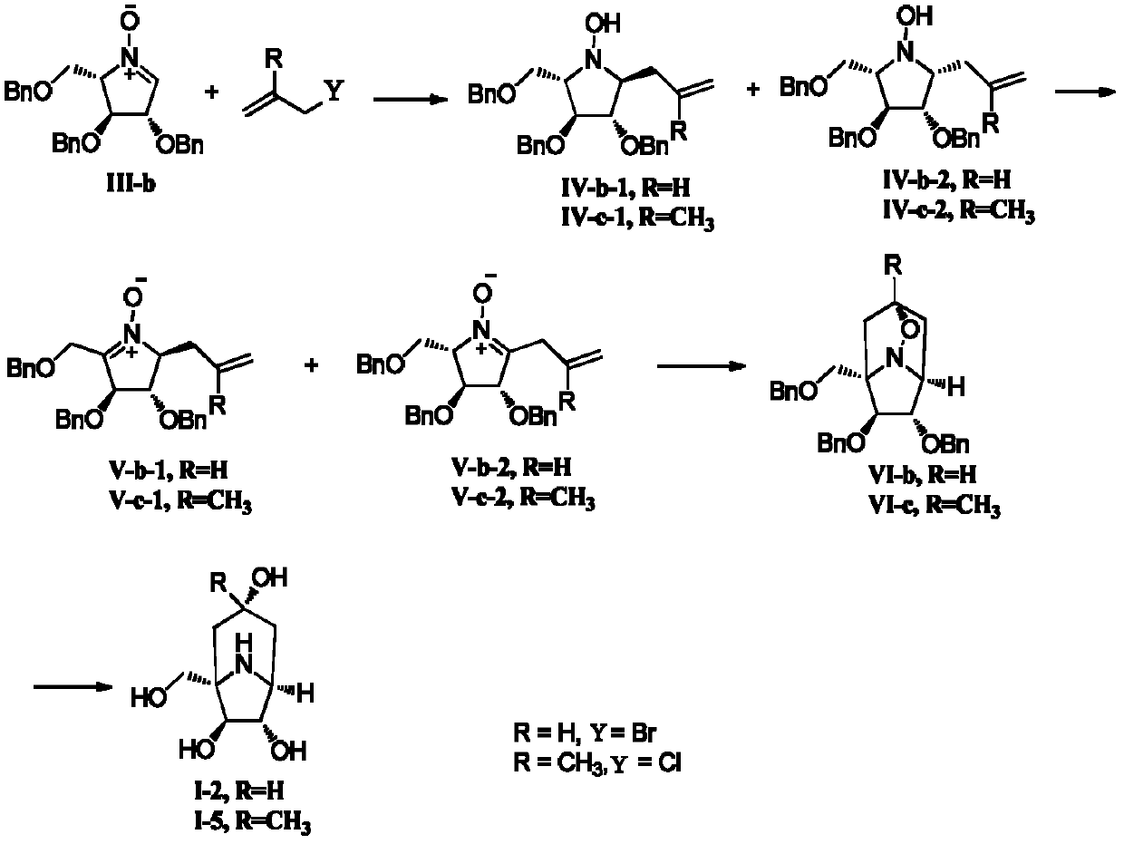 A kind of polyhydroxy demethyltropane compound and its preparation method and application