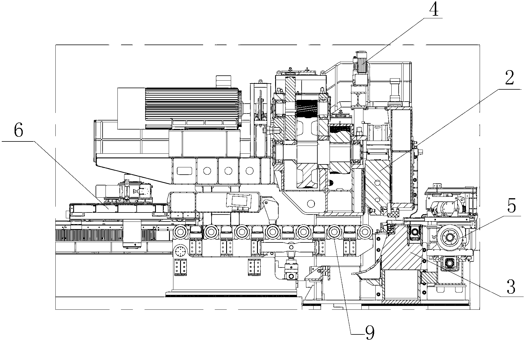 Rotary cutting type cut-to-length device for plate of moderate thickness