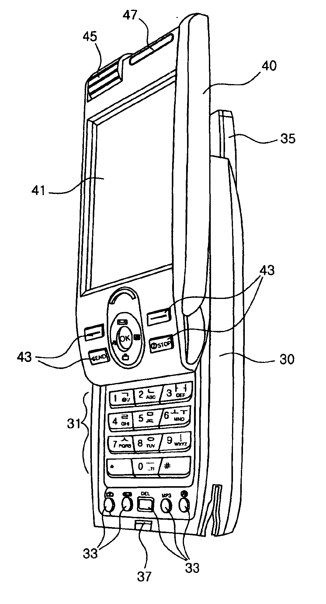 Slide type portable terminal