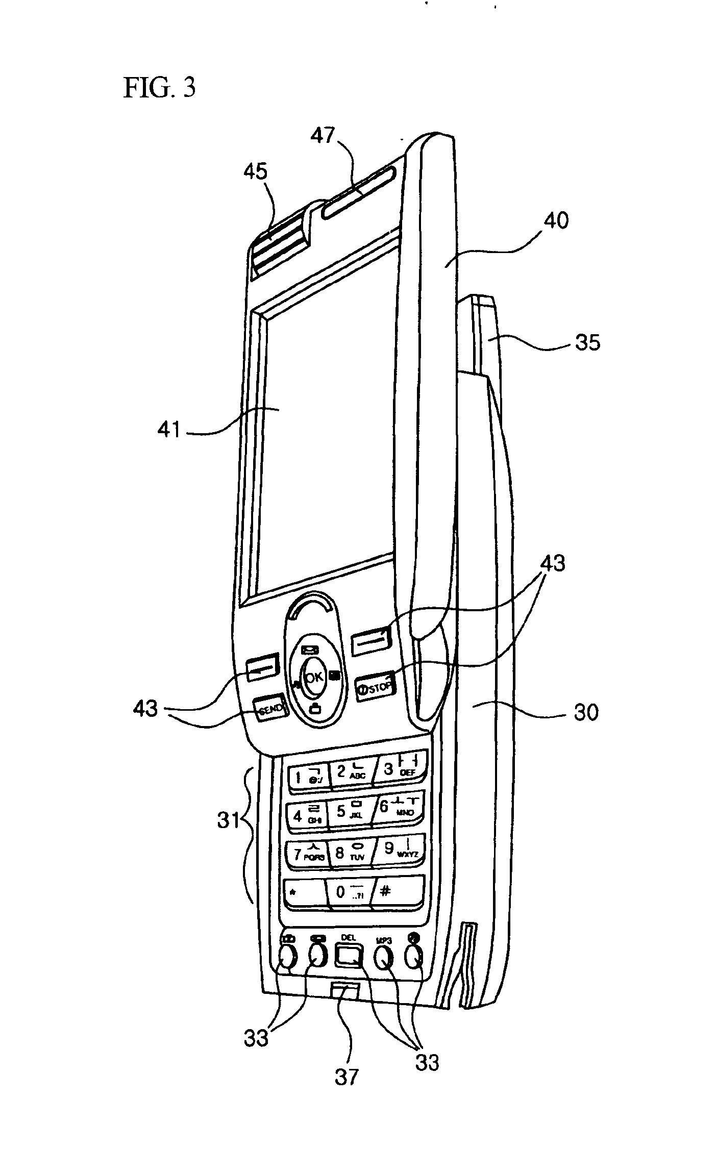 Slide type portable terminal