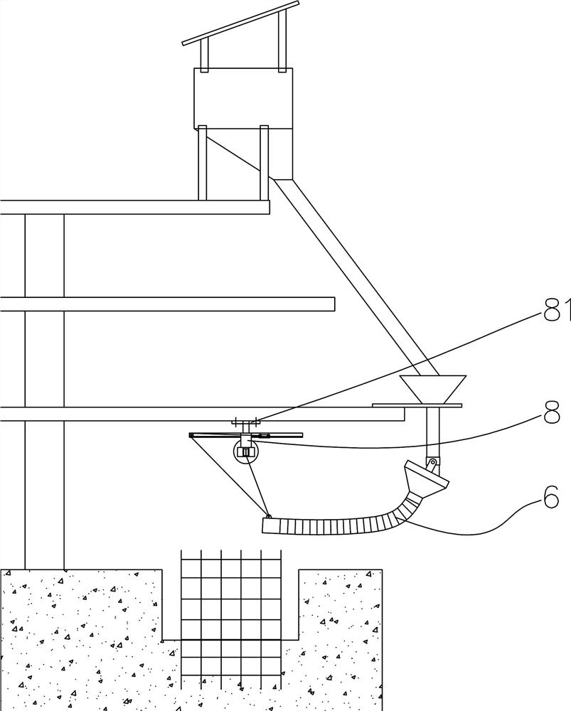 Discharging device suitable for construction of internal structure of subway station