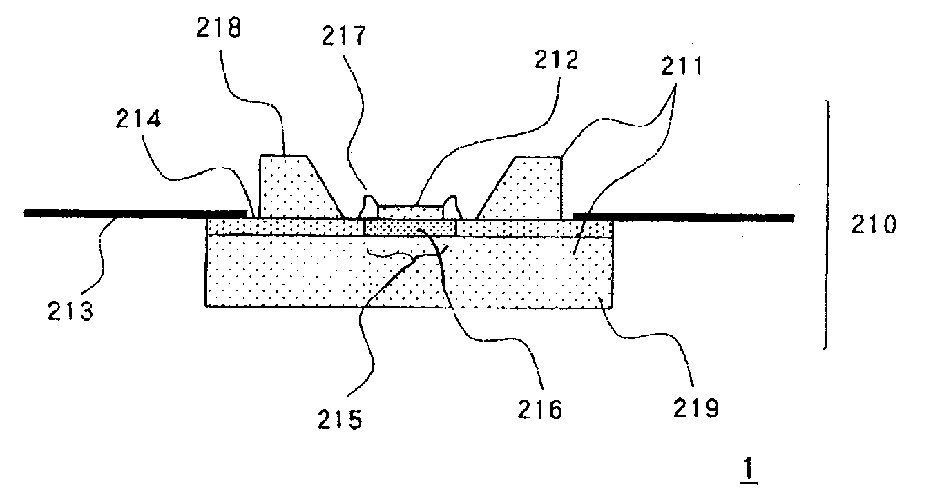 Electronic device and method of manufacturing and electronic device