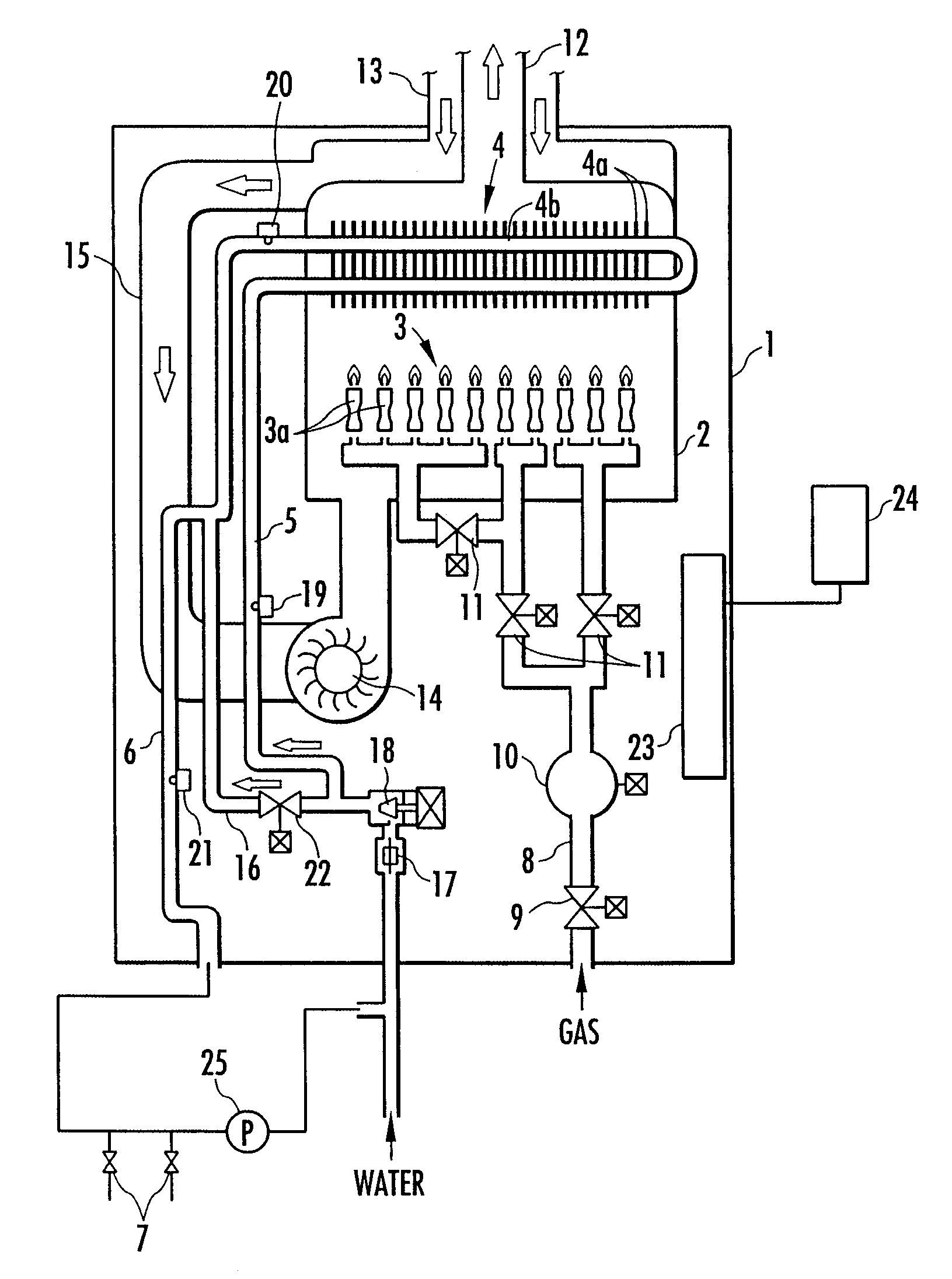 Circulation type hot water supply device